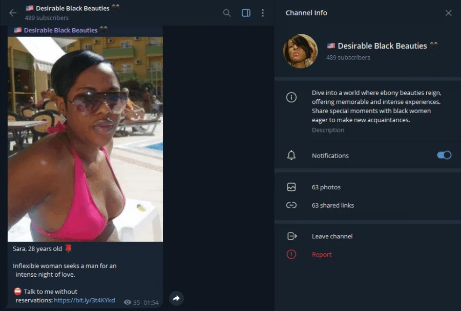 Preview of the Desirable Black Beauties Telegram group